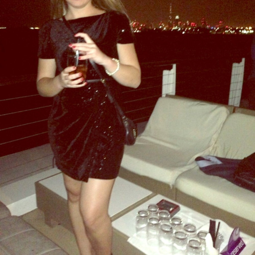 Mango sparkly black dress Like New